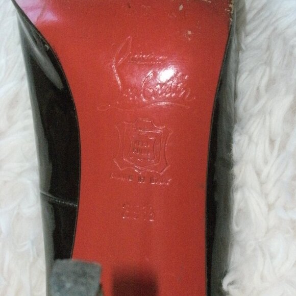 Christian Louboutin Red Bottom Black Patent Leather High Heel Pumps Shoes ~ 39.5 - Picture 4 of 10